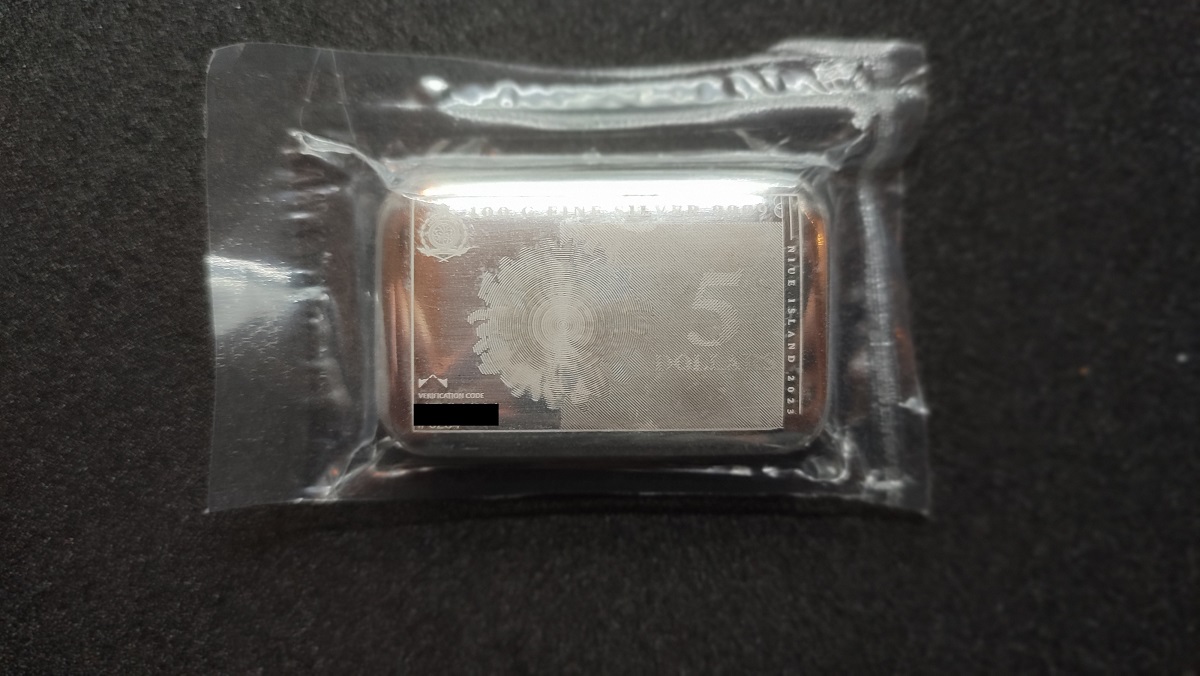 Lingote de plata pura 9999 100gr Niue 2023 - Imagen 2