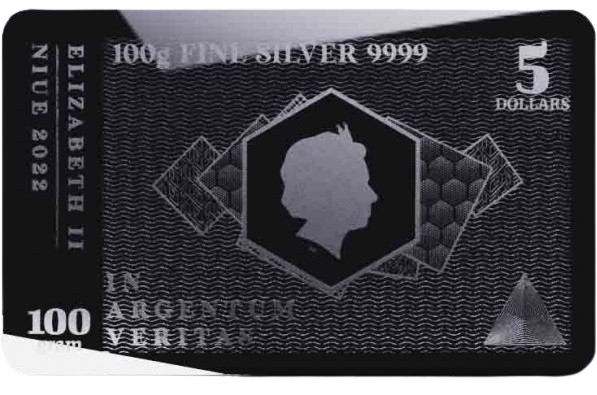 LOTE 3 Lingotes de plata pura 9999 100gr Niue 2022