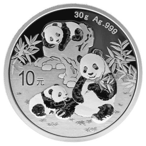 Moneda de PLATA pura 30 gr PANDA de China de 2025
