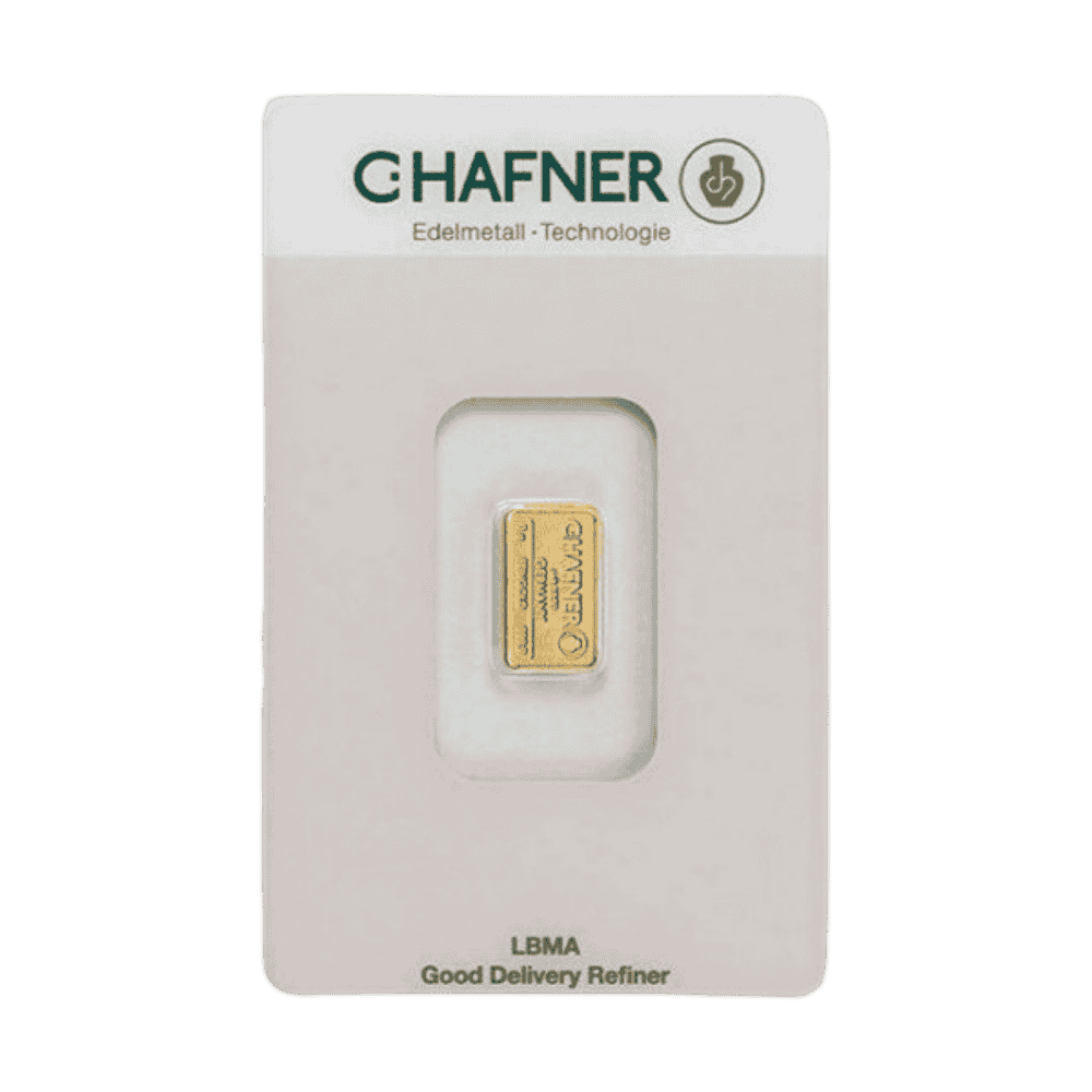 Lingote de oro puro 1gr C. Hafner